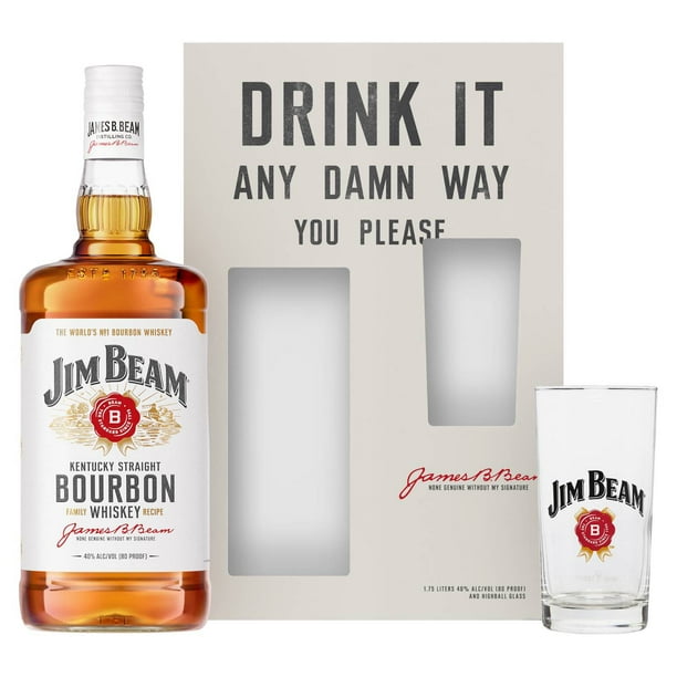 Jim Beam Kentucky Straight Bourbon Whiskey, 1.75 L with Highball