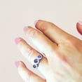 thumbnail image 3 of Round Cut 3 Stone Gemstone and 0.19 CT. T.W. Halo Diamond Ring in 14K Gold, 3 of 3