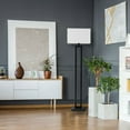 thumbnail image 6 of Globe Electric D'Alessio Floor Lamp in Matte Black with Linen Shade and LED Bulb, 6 of 9
