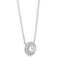 thumbnail image 2 of Round Cut Halo Diamond Pendant Necklace in 18K Gold, 2 of 4