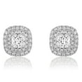 thumbnail image 1 of 1.73 CT. T.W. Cushion Center Diamond Double Halo Stud Earrings in 18K Gold, 1 of 4