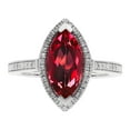 thumbnail image 1 of Marquise Cut Gemstone & .20 CT TW Diamond Ring in Sterling Silver, 1 of 4