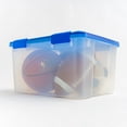 thumbnail image 3 of IRIS USA WeatherPro 44 Quart Clear Plastic Storage Box with Protective Gasket Lid, 19.7" x 15.75" x 11", 4 Piece Set, 3 of 8
