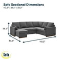 thumbnail image 2 of Serta Ellington Sectional Sleeper Sofa, 2 of 10