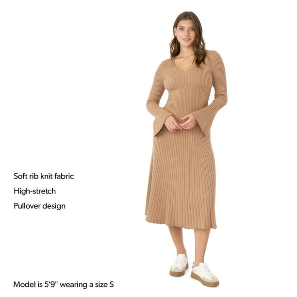 EDITED BY HUNTER MCGRADY FLARE SWEATER DRESS - Camel M:- M, Camel EDITED BY HUNTER MCGRADY FLARE SWEATER DRESS - Camel M:- M, Camel