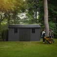 thumbnail image 1 of Keter 7.5' x 15' Newton Plus Resin Outdoor Shed, Graphite, 1 of 20