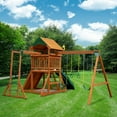 thumbnail image 3 of Gorilla Playsets Avalon Wood Swing Set with Wood Roof and Monkey Bars, 3 of 12