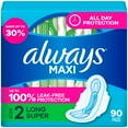 thumbnail image 1 of Always Maxi Long Pads, Unscented, Size 2, 90 ct., 1 of 10