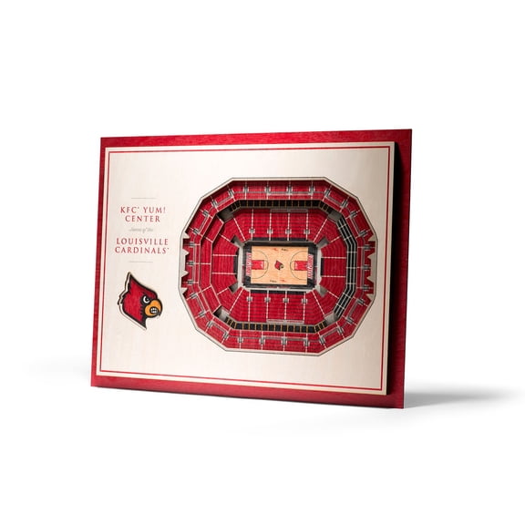 YouTheFan Louisville Cardinals 17"x13" 3D 5 Layer Stadium View Wall Art