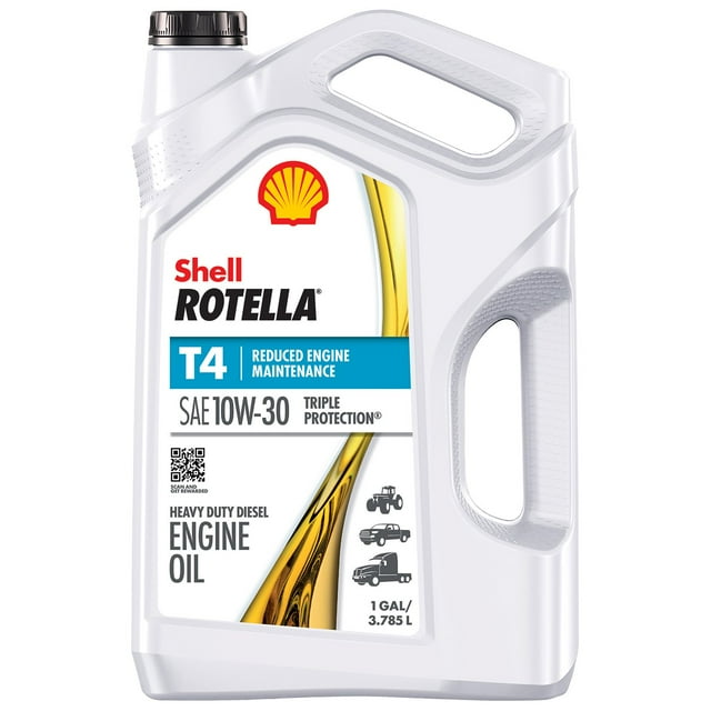 Shell Rotella T4 Triple Protection 10W-30 Diesel Engine Oil, 3*1 Gallon