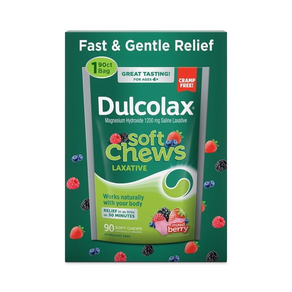 Dulcolax Laxative Soft Chews, Mixed Berry, 90 ct.
