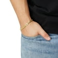 thumbnail image 4 of Hollow Beveled Mariner Link Bracelet in 14K Gold, 4 of 7