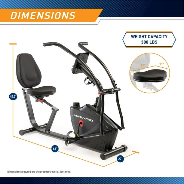 Marcy Dual Action Cross Training Recumbent Exercise Bike
