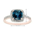 thumbnail image 4 of Cushion Cut Gemstone & 0.18 CT.T.W. Halo Diamond Ring in 14K Gold, 4 of 5