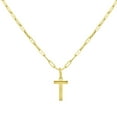 thumbnail image 1 of Initial Paperclip Chain Pendant Necklace in 14K Gold, 1 of 5