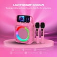 thumbnail image 2 of JOYC Mic Drop Karaoke Machine with 2 Wireless Mics & RGB Lights, Choose Color, 2 of 7