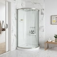 thumbnail image 5 of Breeze 38” x 38” x 77” Corner Shower Kit with Clear Glass, Walls, Base and Hardware, 5 of 6