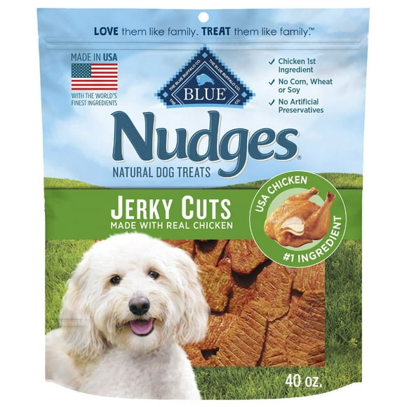 Blue Buffalo Nudges Natural Chicken Flavored Jerky Cut Dog Treats, 40 oz.