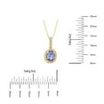 thumbnail image 4 of Oval Cut Genuine Gemstone & 0.11 CT. T.W. Diamond Halo Pendant Necklace in 14K Gold, 4 of 4