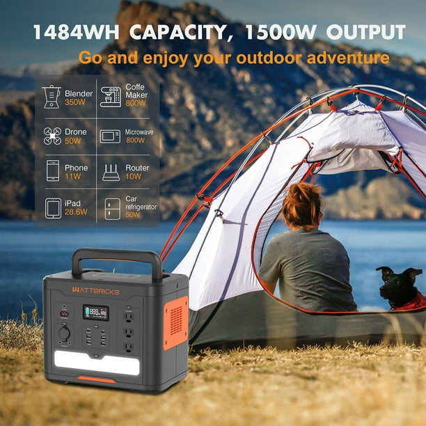 Wattbricks Energy Inc. MP1500 Portable Power Station 1500W Solar Generator  - Samsclub.com