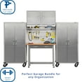 thumbnail image 3 of Seville Classics UltraHD 5-Piece Steel Garage Cabinet Storage Set With Pegboard Workbench, 10' Wide, 3 of 14