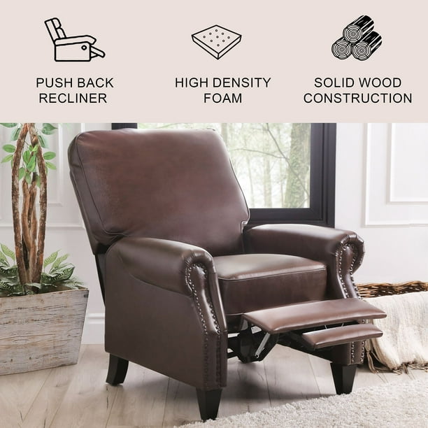 Braxton Bonded Leather Pushback Recliner