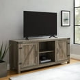 thumbnail image 1 of 58" Farmhouse Barn Door TV Stand, Grey Wash, 1 of 9