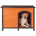 thumbnail image 1 of Outdoor wooden dog house, Large 45" L x 29" W x 33" H, Brown, 1 of 6