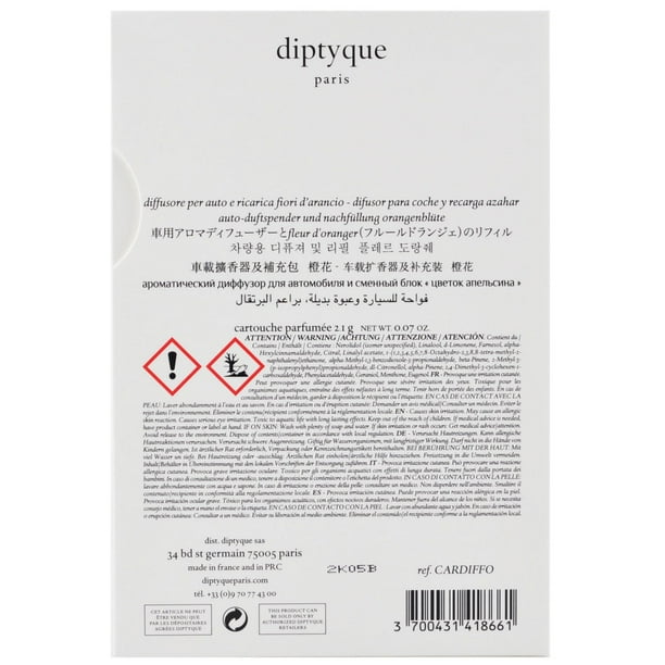 Diptyque Fleur D'Oranger Car Diffuser + Insert, Orange Blossom
