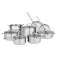 thumbnail image 1 of Viking 13-Piece Tri-Ply Stainless Steel Cookware Set with Glass Lids, 1 of 16