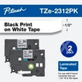 thumbnail image 1 of Brother Genuine P-touch Tape, TZE2312PK, 1/2in x 26.2ft, Black on White, 2 pk., 1 of 1
