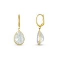 thumbnail image 3 of Pear Cut Gemstone Bezel Set Dangle Earrings in 14K Gold, 3 of 5