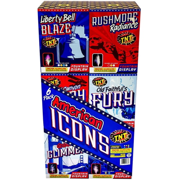 TNT Fireworks American Icons Ground Based Fountains 6pk