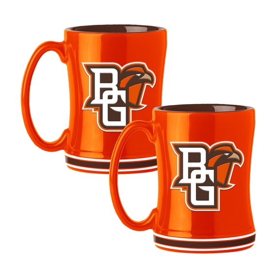 Logo Brands Bowling Green Falcons 14oz Relief Mug Set