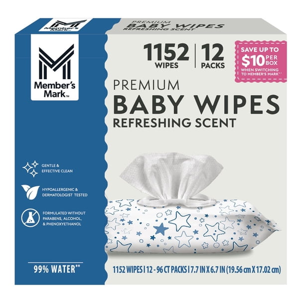 Member's Mark Premium Baby Wipes, Refreshing Clean Scent, 12 pk