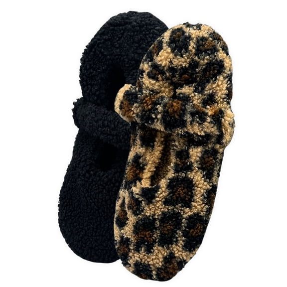Brookstone Women's 2-Pack Cozy Mary Jane Slipper Sock