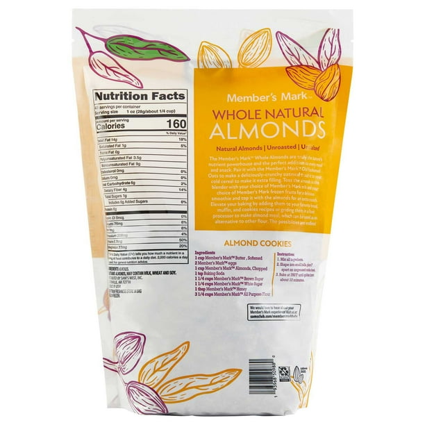 Member's Mark Whole Natural Almonds, 48 oz. - Samsclub.com