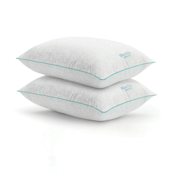 Martha Stewart 2-Pack Heirloom Jacquard Down Alternative Bed Pillows, Assorted Sizes