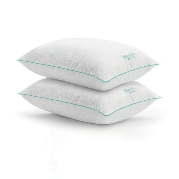 Martha Stewart 2-Pack Heirloom Jacquard Down Alternative Bed Pillows, Assorted Sizes