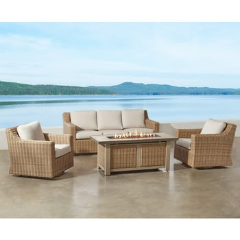 Member's Mark Breck Fire Seating Set with Sunbrella Fabric, 4pc