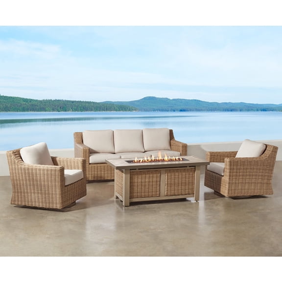 Member's Mark Breck Fire Seating Set with Sunbrella Fabric, 4pc