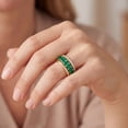 thumbnail image 4 of Lab Created Oval Cut Gemstone and .18 CTTW Diamond Stack Ring in 14K Gold, 4 of 4