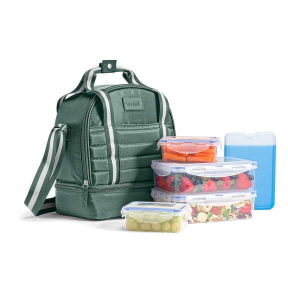 Fit & Fresh Lunch Bag, Includes Meal Prep Set and Ice Pack
