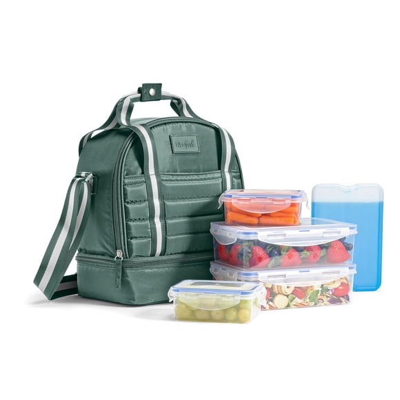 Fit & Fresh Lunch Bag, Includes Meal Prep Set and Ice Pack