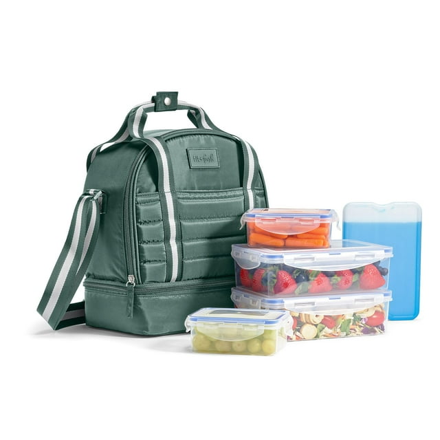 Fit & Fresh Lunch Bag, Includes Meal Prep Set and Ice Pack