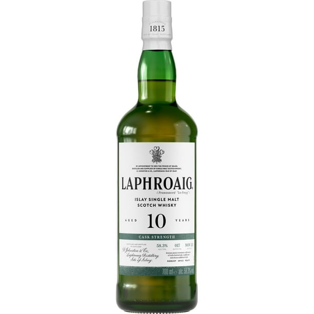 Laphroaig 10 Year Old Islay Single Malt Scotch Whisky, 750 ml