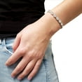 thumbnail image 4 of Oval Cut Gemstone Halo Bolo Bracelet in Sterling Silver, 4 of 4