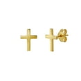 thumbnail image 1 of Cross Stud Earrings in 14K Yellow Gold, 1 of 4