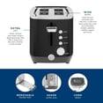 thumbnail image 4 of GE 2-Slice Stainless Steel Toaster with Extra-Wide Slots, 7 Shade Settings & Removable Crumb Tray, 4 of 7