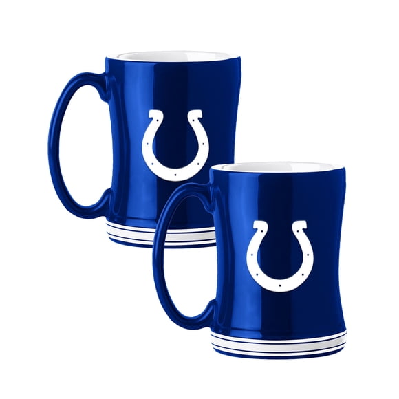 Logo Brands Indianapolis Colts 14oz Relief Mug Set